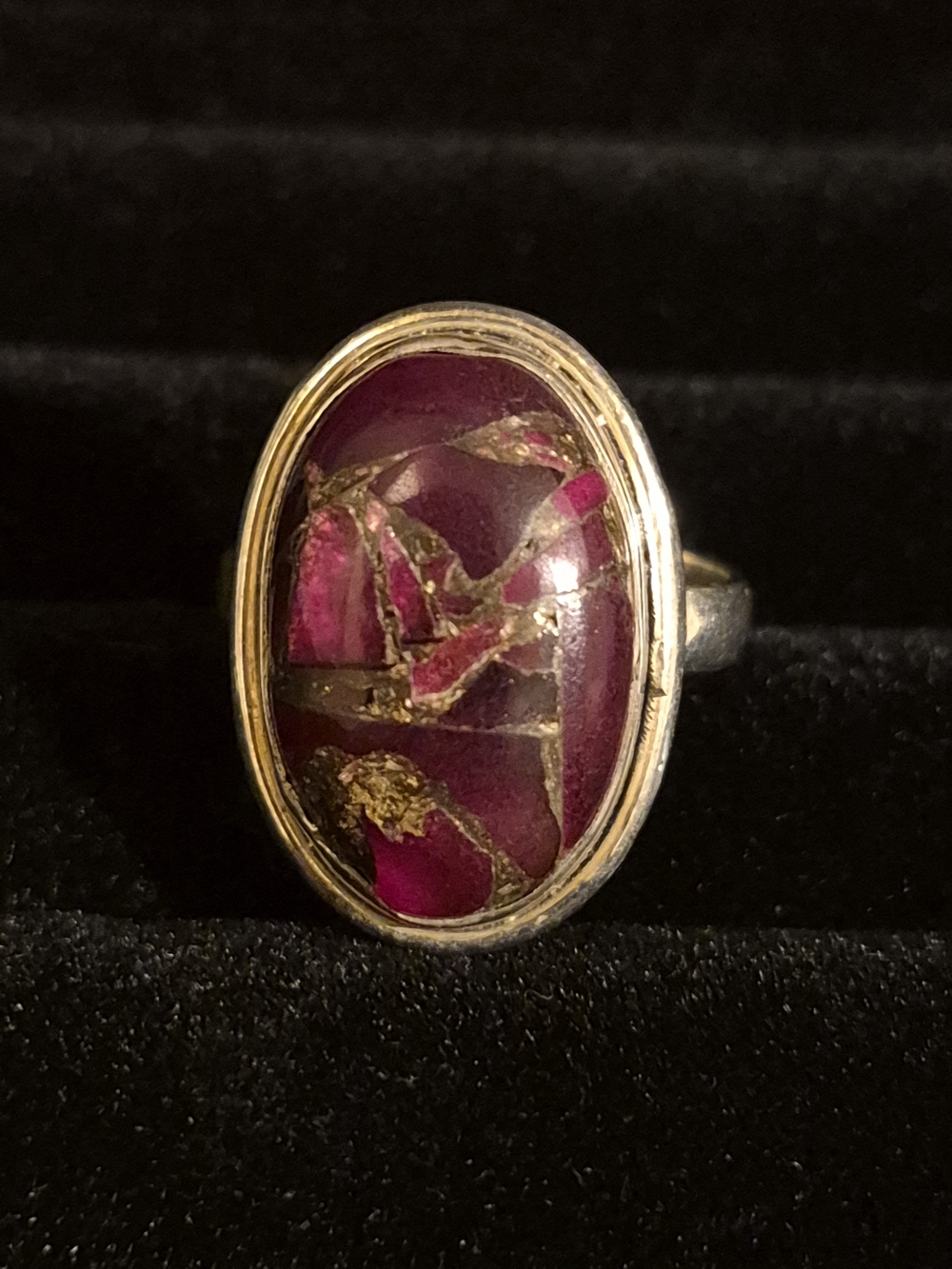 925 Rose Copper Dahlia Oval Ring